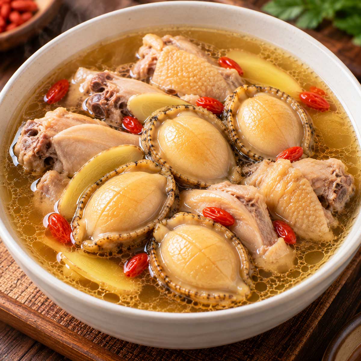鮑魚雞湯完成料理