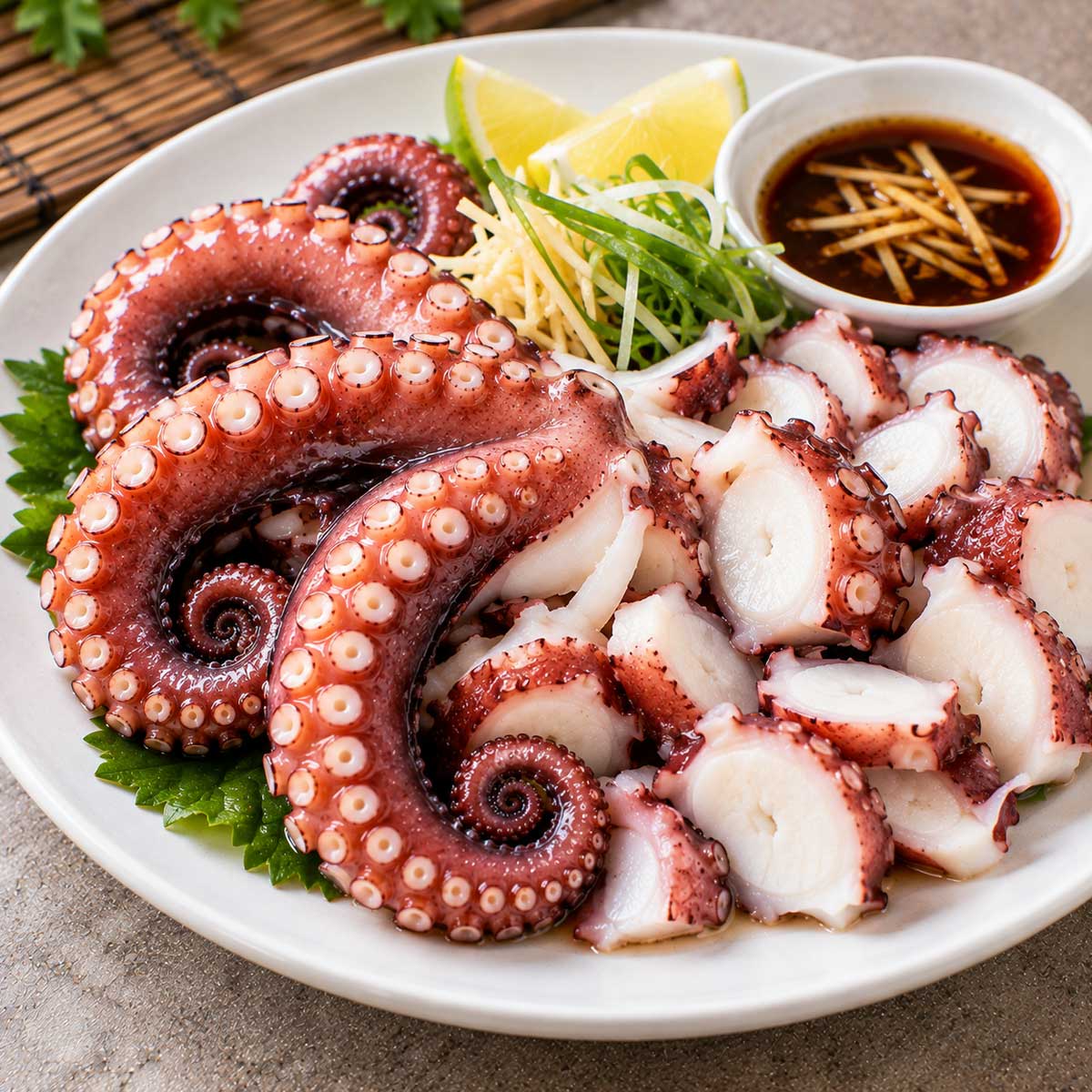 白灼章魚完成料理