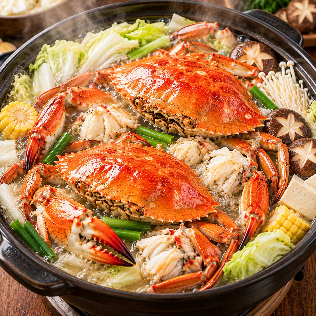 螃蟹火鍋完成料理