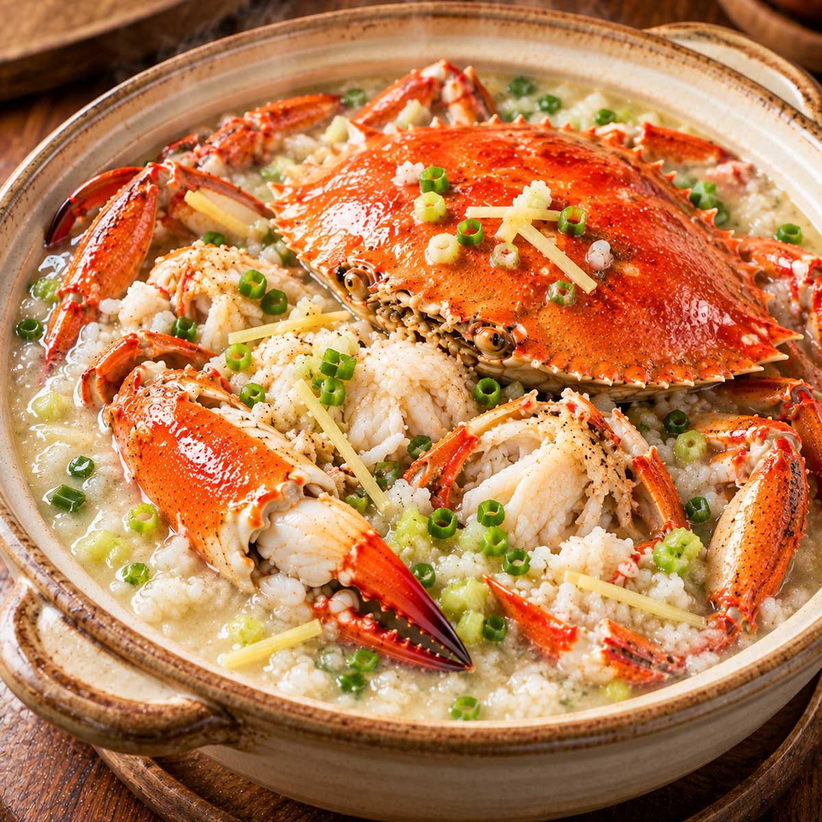 螃蟹粥完成料理