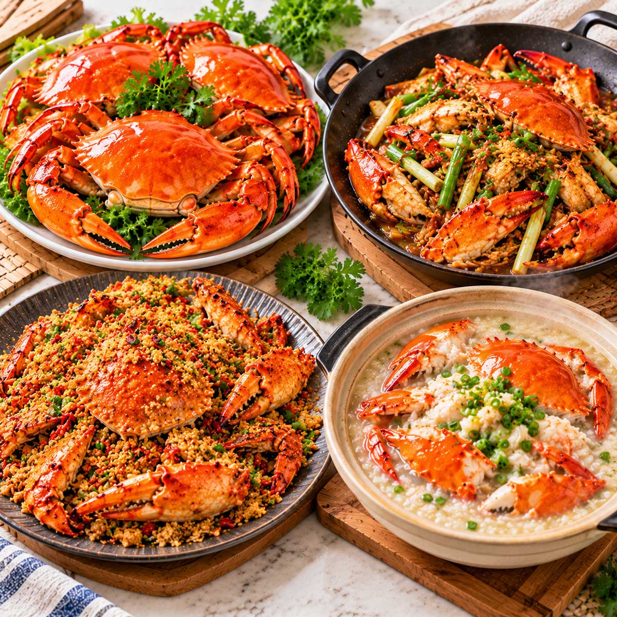 清蒸螃蟹與炒蟹料理