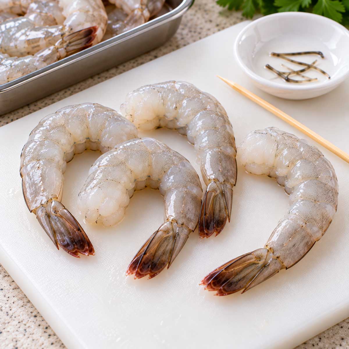 蝦怎麼去腸泥料理處理示意圖