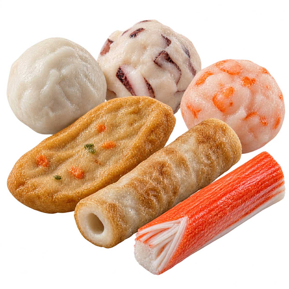 魚丸、花枝丸與常見水產漿製品外觀
