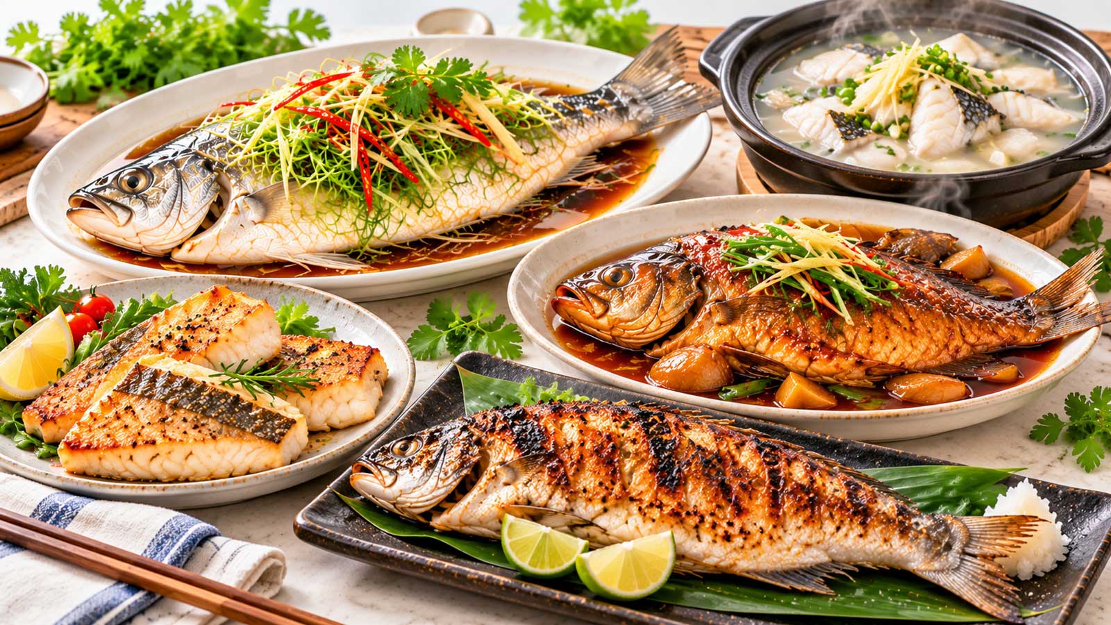 清蒸魚完成料理