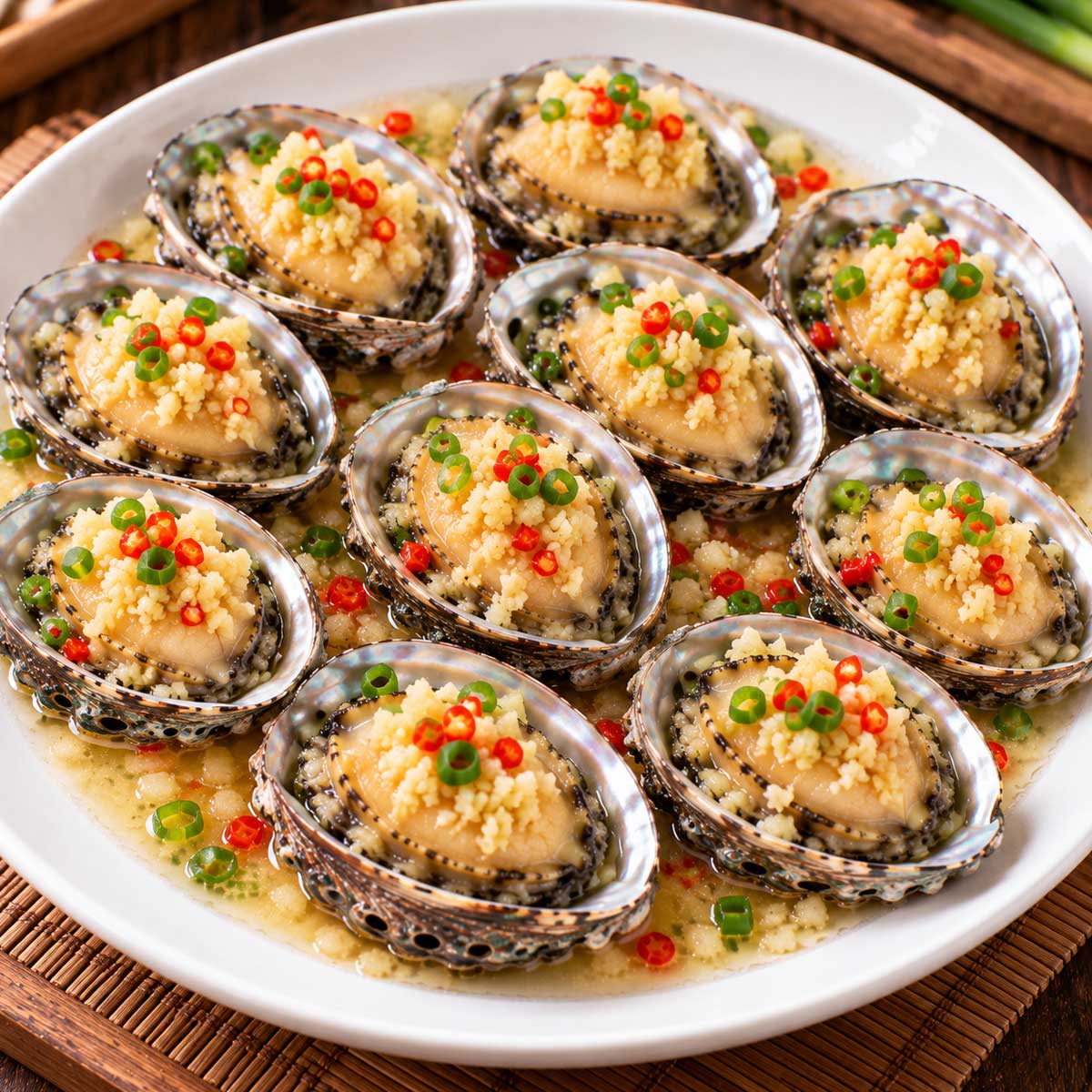 蒜蓉蒸九孔完成料理
