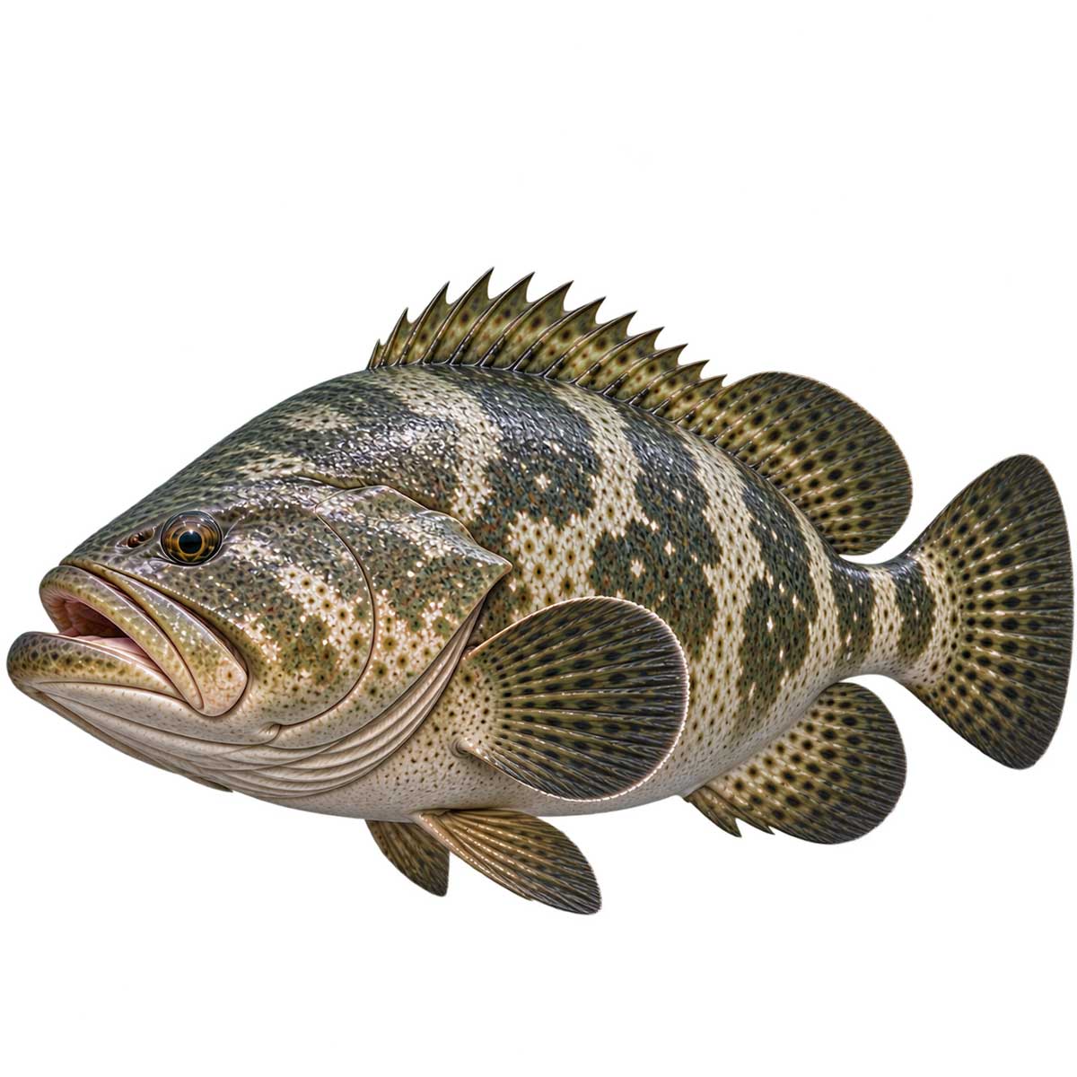 青斑/點帶石斑魚完整魚體展示
