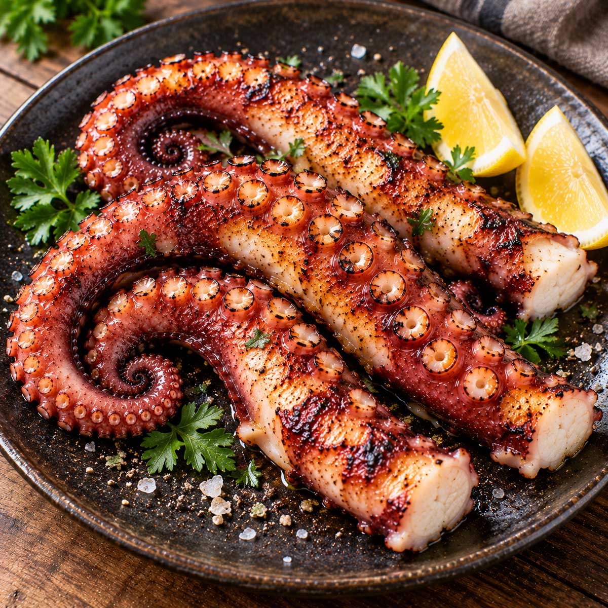 烤章魚完成料理
