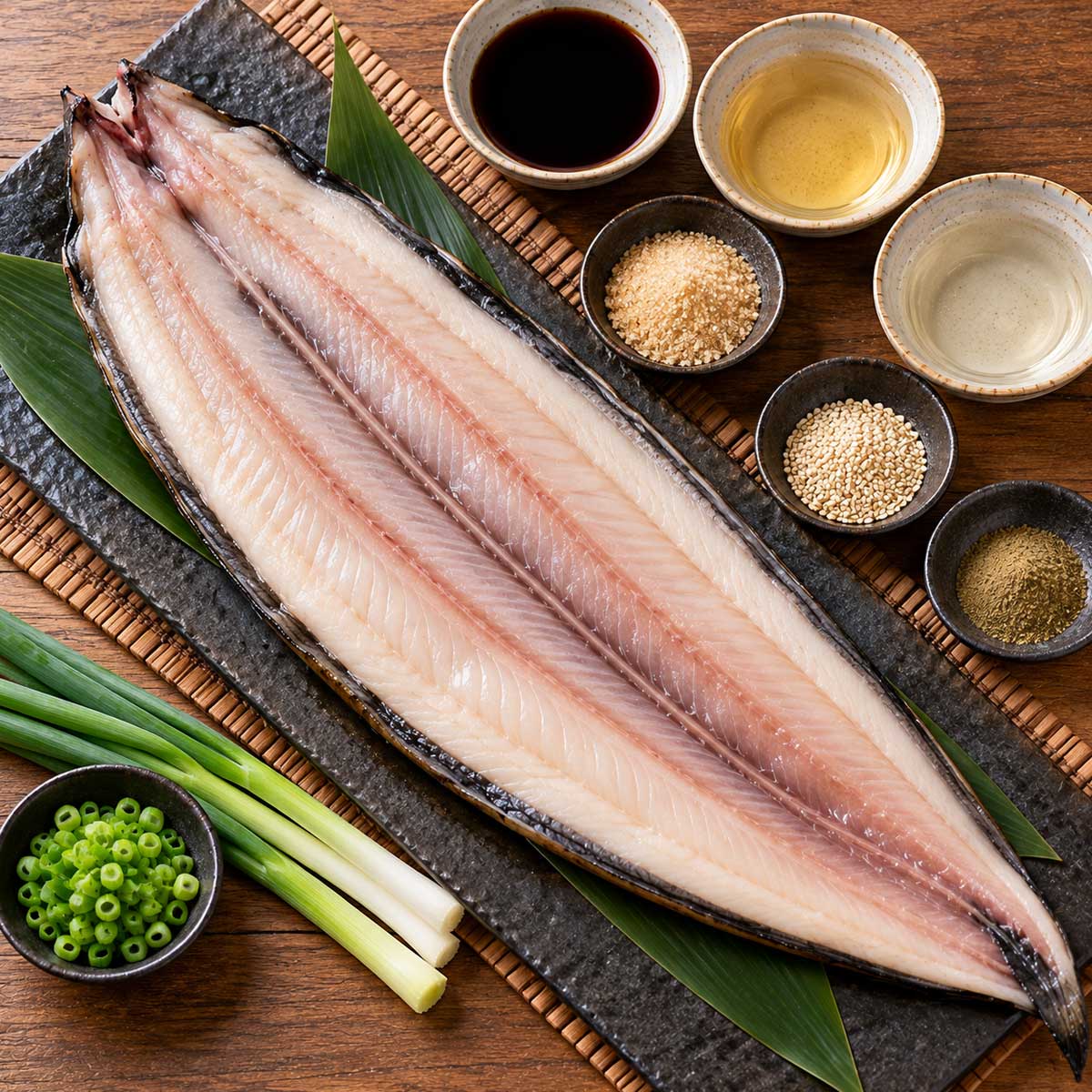鰻魚、醬油、味醂、米酒、糖與白芝麻等蒲燒材料