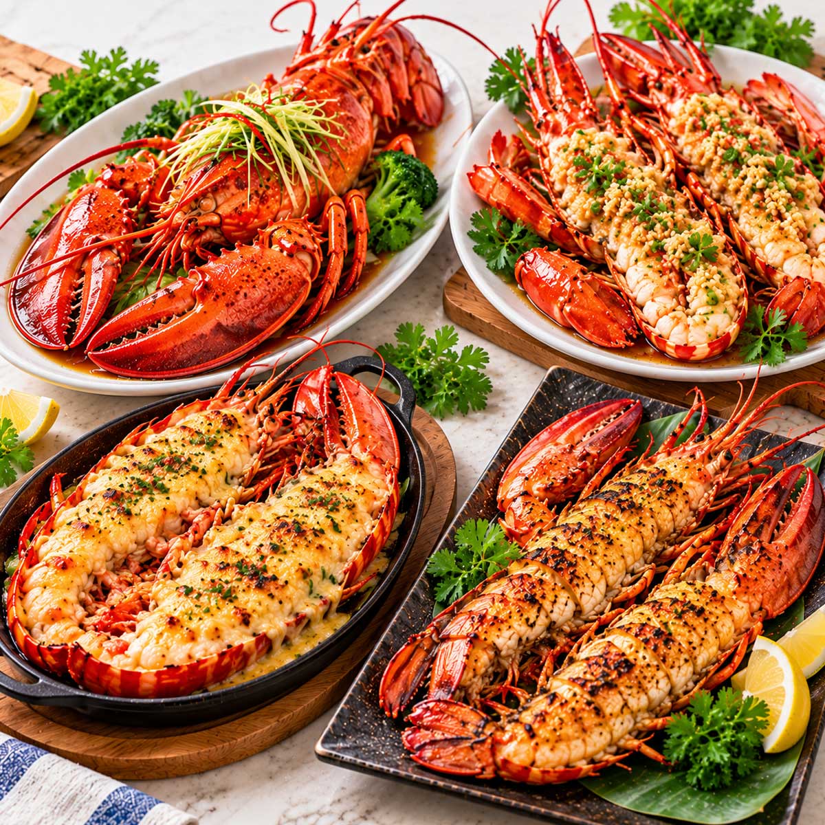 清蒸與焗烤龍蝦料理