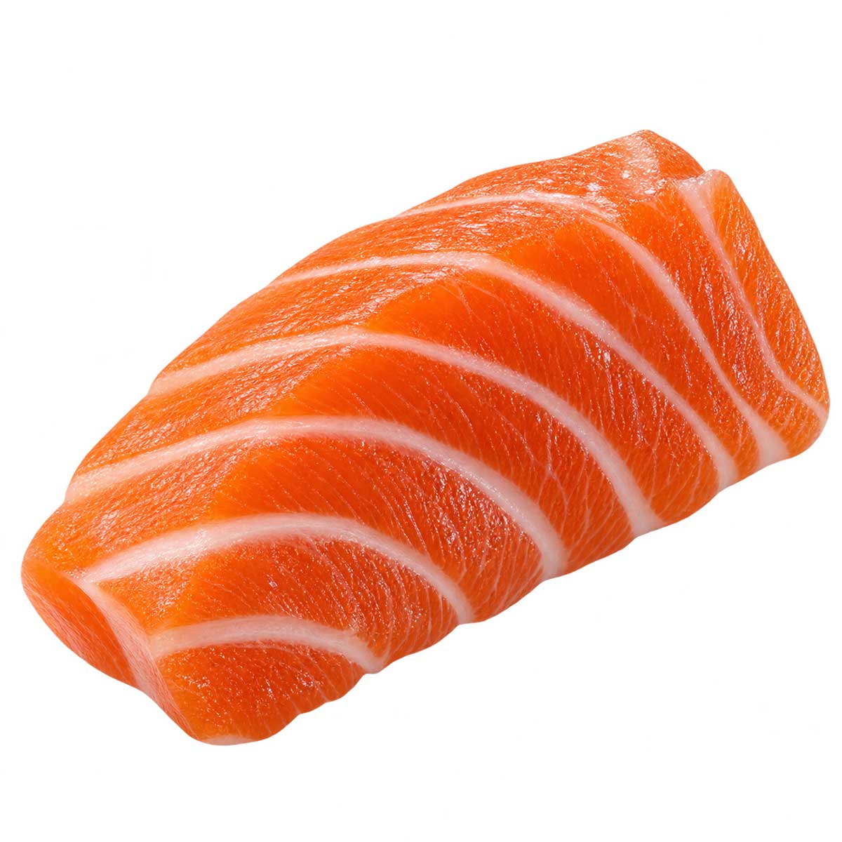 橙紅色鮭魚生魚片切片商品外觀