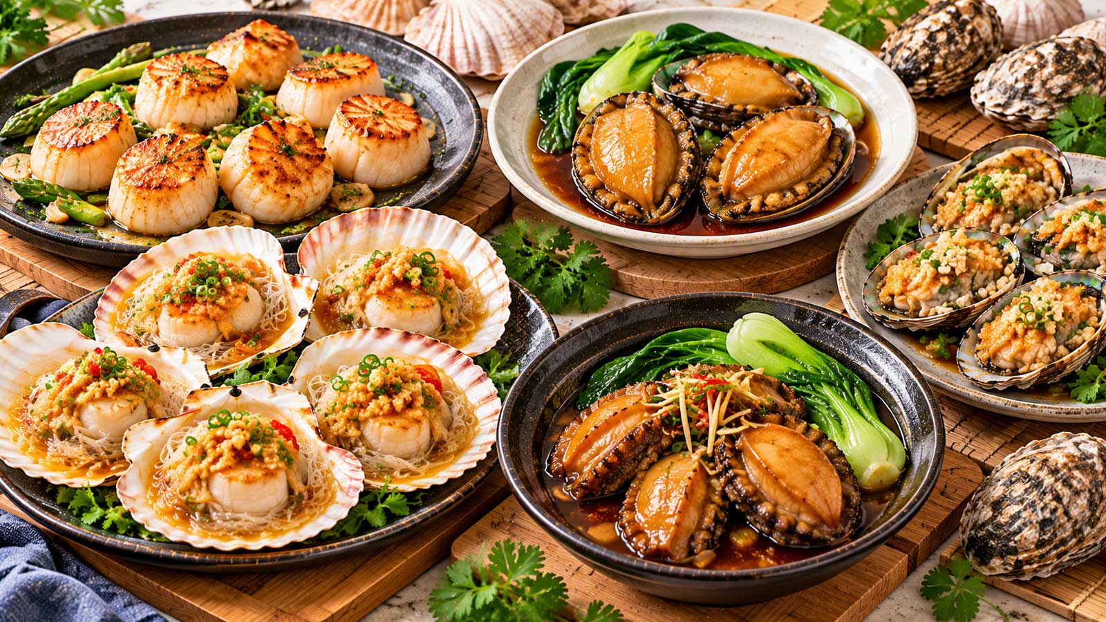 香煎干貝完成料理