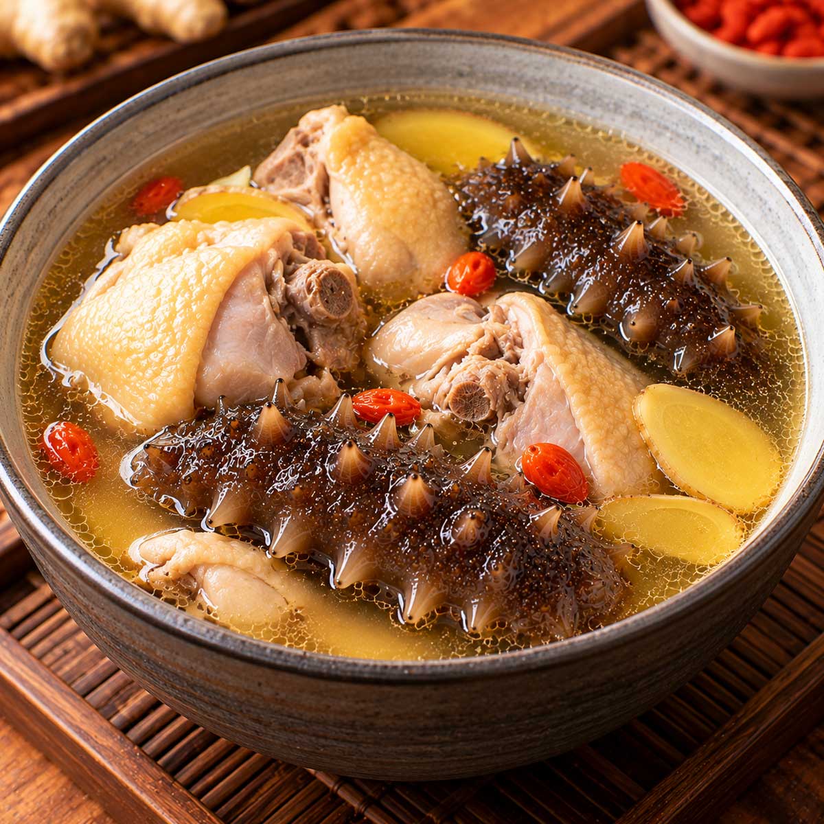 海參雞湯完成料理