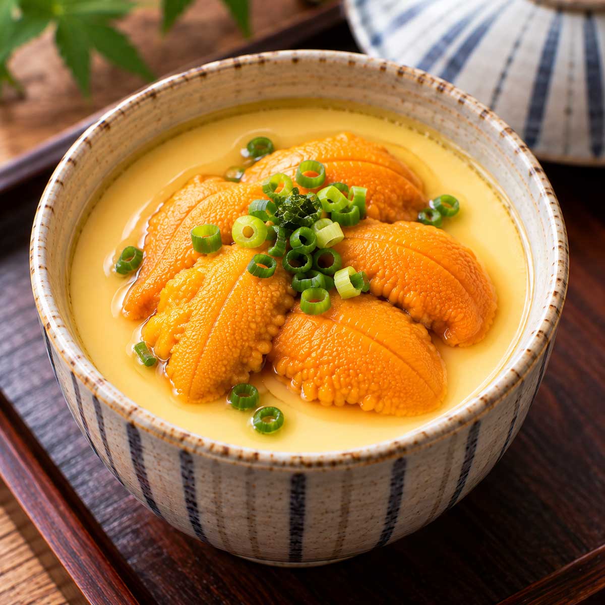 海膽蒸蛋完成料理