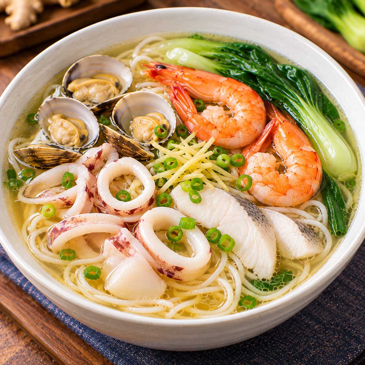 海鮮湯麵完成料理