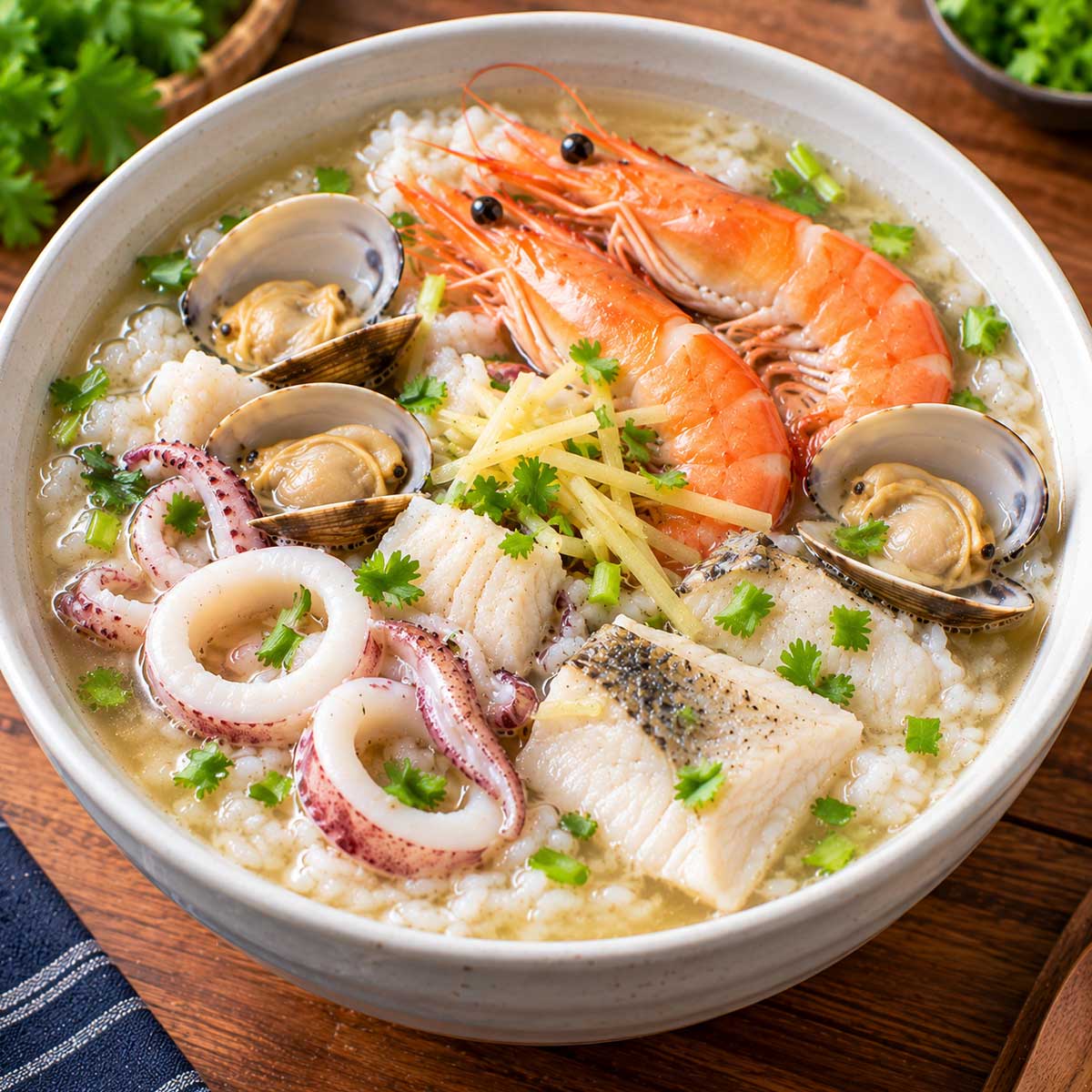 海鮮粥完成料理