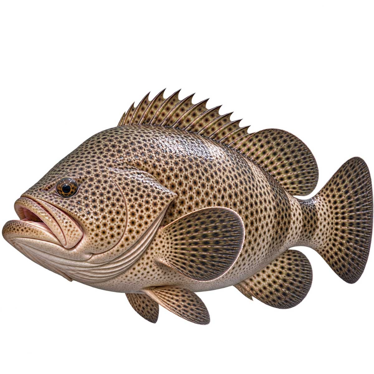 芝麻斑/布氏石斑魚完整魚體展示