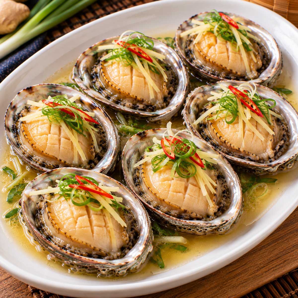 清蒸鮑魚完成料理