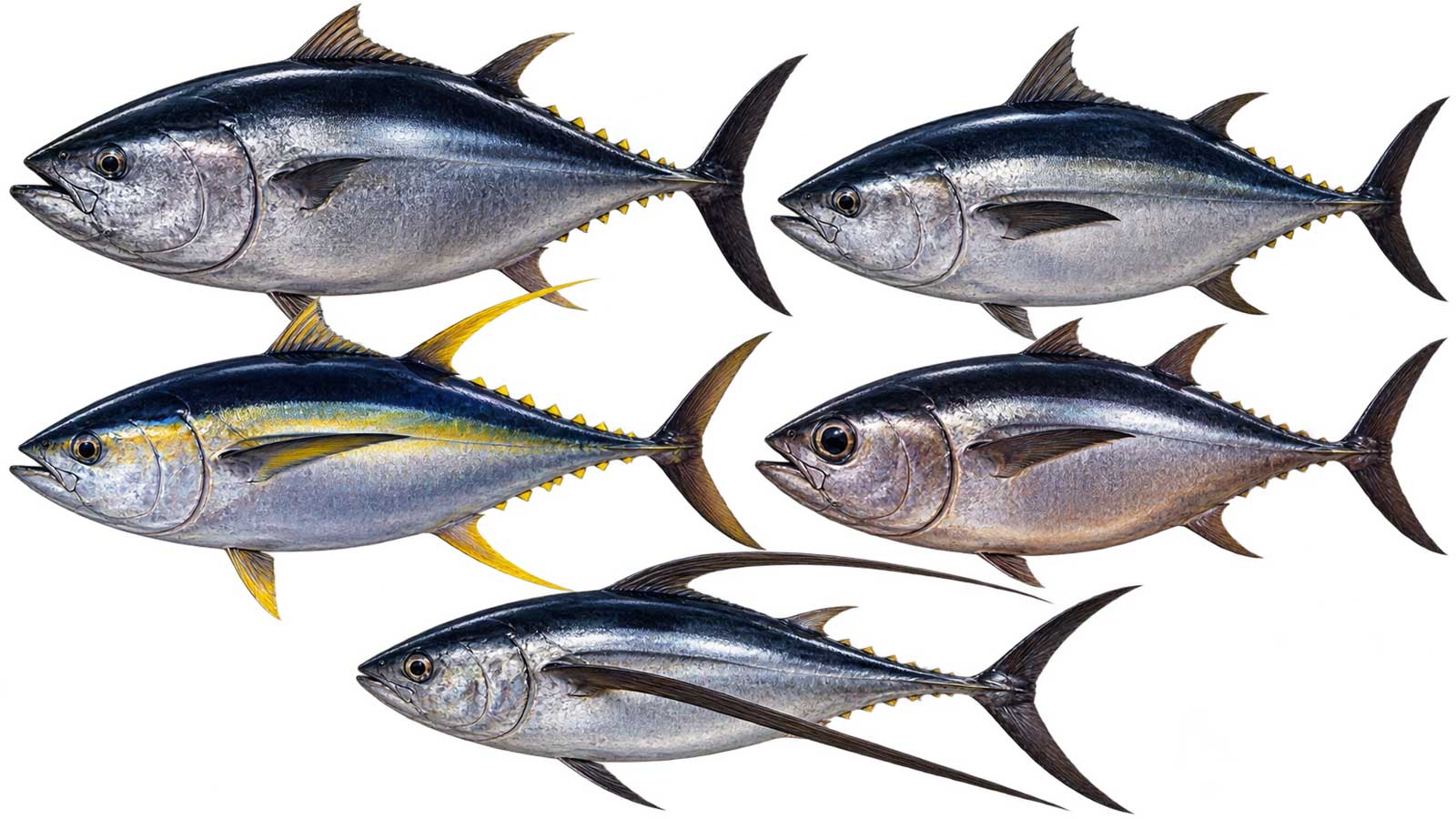 多種鮪魚完整魚體展示